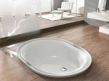 ERGO+ - Oval built-in acrylic bathtub by Hoesch