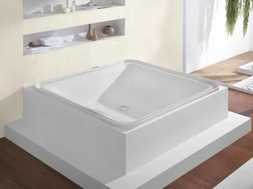 ERGO+ - Semi-inset square acrylic bathtub by Hoesch