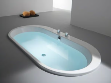 FOSTER - Oval built-in acrylic bathtub with chromotherapy by Hoesch
