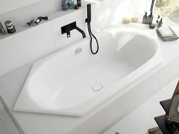 ISENSI - Built-in hexagonal acrylic bathtub by Hoesch
