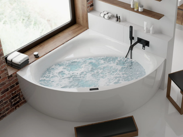 ISENSI - Hydromassage corner acrylic bathtub by Hoesch