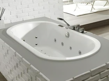 PHILIPPE STARCK 2 - Hydromassage oval built-in acrylic bathtub by Hoesch