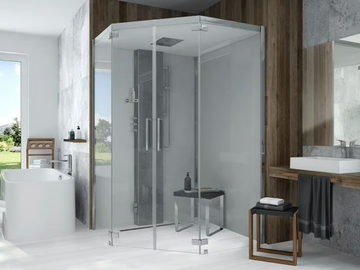 SENSEPERIENCE - Pentagonal steam shower cabin by Hoesch