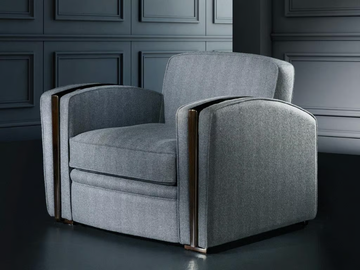 FLANELLE - Upholstered sectional armchair with armrests by HUGUES CHEVALIER