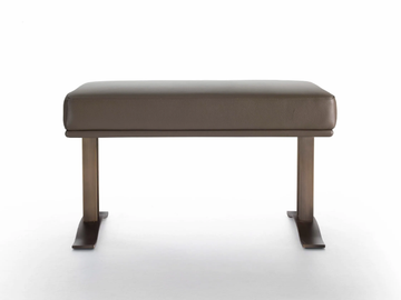 HAUSSMANN - Leather bench by HUGUES CHEVALIER