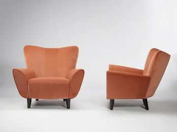 JOSH - Armchair with armrests by HUGUES CHEVALIER