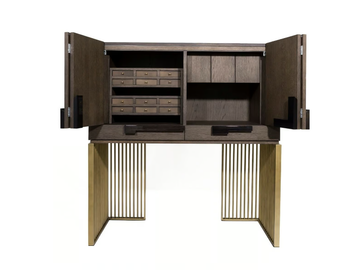 MAINTENON - Wooden highboard with drawers by HUGUES CHEVALIER