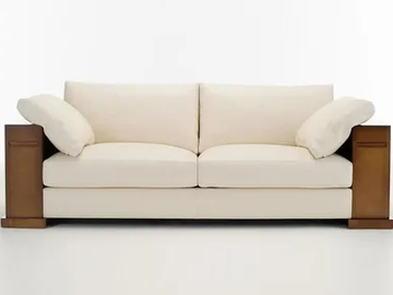 NEW DOM - Tanned leather sofa by HUGUES CHEVALIER