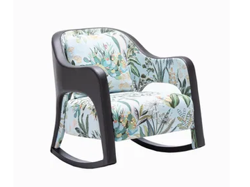 PRINCESSE - Rocking armchair with armrests by HUGUES CHEVALIER