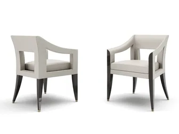 ROOSEVELT - Upholstered chair with armrests by HUGUES CHEVALIER
