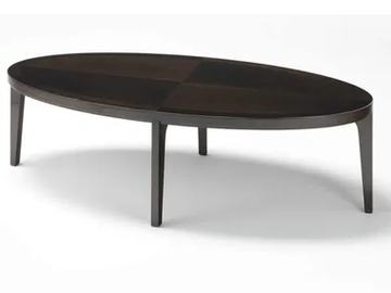 VENDOME - Oval wooden coffee table by HUGUES CHEVALIER