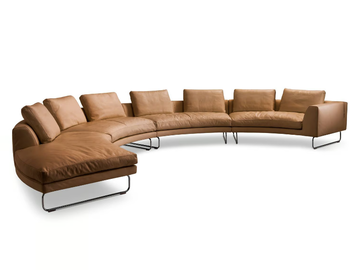 ADD_LOOK ROUND - Curved modular leather sofa by i 4 Mariani