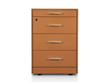 ARES - Tanned leather-lined office drawer unit with lock by i 4 Mariani