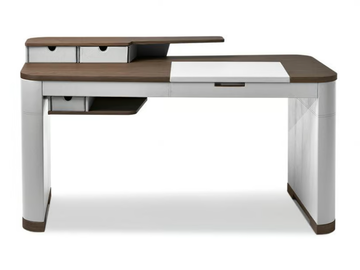 ARTUR - Wood and leather secretary desk with drawers by i 4 Mariani
