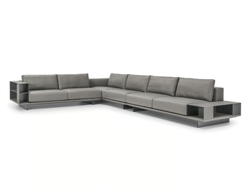 ASSO - Modular leather sofa with storage space by i 4 Mariani
