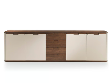 AVATAR - Leather and melamine-faced chipboard office storage unit with drawers by i 4 Mariani