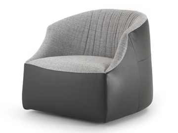 BLOB - Leather and fabric armchair with armrests by i 4 Mariani