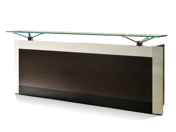 DE_SYMETRIA - Wood and glass reception desk by i 4 Mariani