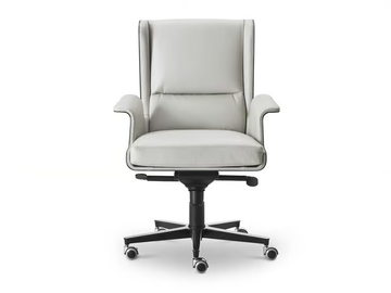 GARBO - Swivel leather and wood executive chair with armrests by i 4 Mariani
