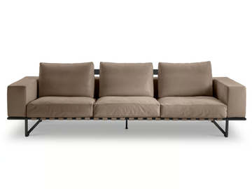 KRISTALL - 3 seater sled base leather sofa by i 4 Mariani