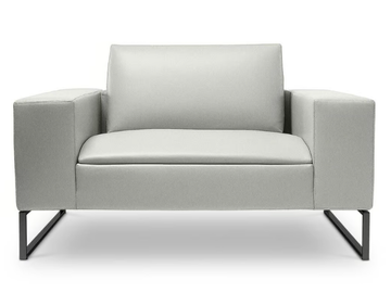 KUBICO - Sled base leather armchair with armrests by i 4 Mariani
