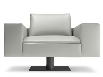 KUBICO - Swivel leather armchair with armrests by i 4 Mariani