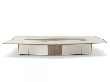 MASTER - Rectangular leather-covered meeting table with cable management by i 4 Mariani