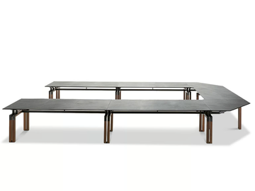 PASO DOBLE - Modular tanned leather covered meeting table by i 4 Mariani