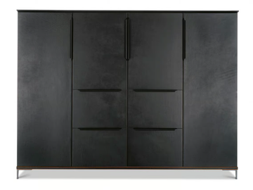 PASO DOBLE - Tall leather covered office storage unit with drawers by i 4 Mariani