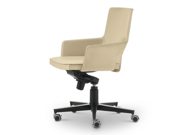 SHU - Swivel tanned leather office chair with castors by i 4 Mariani