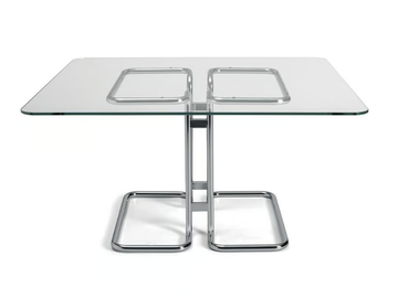 TUCROMA - Square glass and steel table by i 4 Mariani