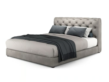 TUDOR - Leather double bed with tufted headboard by i 4 Mariani