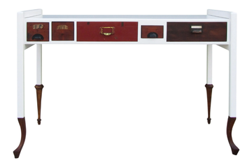 121 - Rectangular wooden writing desk with drawers by ICI ET LÀ