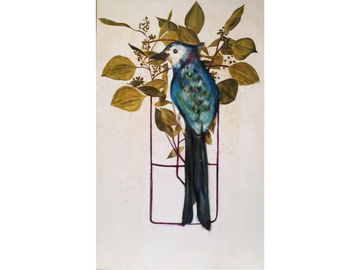 BIRD IN VASE - Canvas Painting by ICI ET LÀ