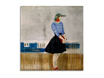 CECILE - Oil and mixed technique on canvas by ICI ET LÀ