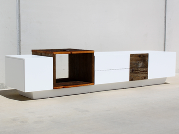 ST PERE - Low wooden TV cabinet by ICI ET LÀ