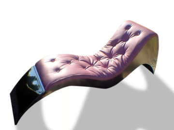 WAVE - Stainles steel chaise longue with leather upholestery by ICI ET LÀ