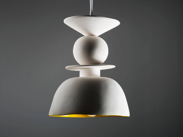 WHITE CALIZ - LED handmade ceramic pendant lamp by ICI ET LÀ