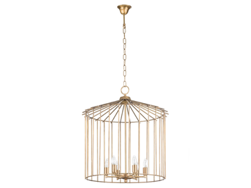 CAGE 01 IN - Brass pendant lamp by Il Bronzetto