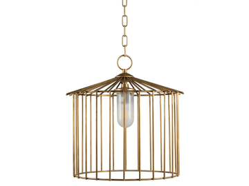 CAGE 01 OUT - Brass outdoor pendant lamp by Il Bronzetto