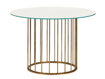 CAGE 06 - Round brass table by Il Bronzetto