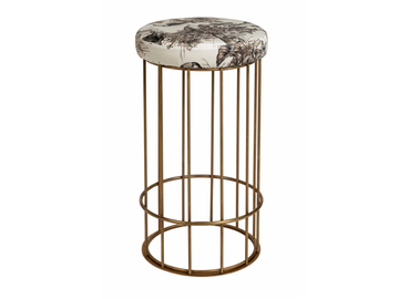 CAGE 09 - Brass stool with footrest by Il Bronzetto