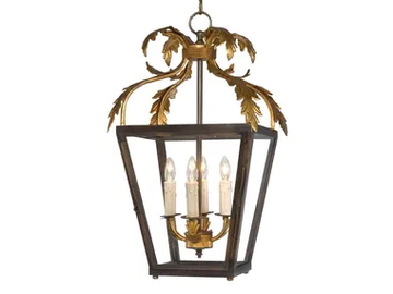 LUXURY FOUNDRY CASTLE 921 - Brass and glass pendant lamp by Il Bronzetto