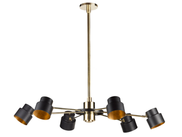 SATELLITE 06 - LED brass chandelier by Il Bronzetto
