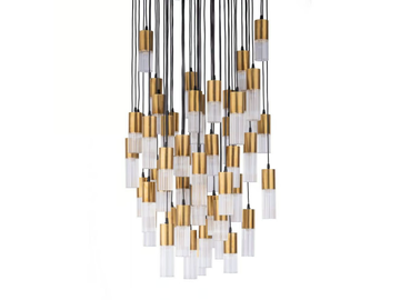 TIMELESS CANNETÉ 271 - Glass and brass pendant lamp by Il Bronzetto