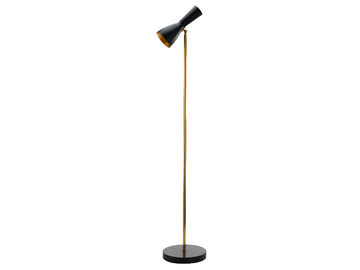 WORMHOLE 01 - Adjustable brass floor lamp by Il Bronzetto
