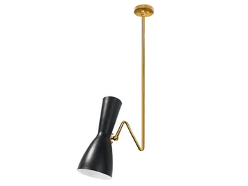 WORMHOLE 07 Duo - Swivel brass pendant lamp by Il Bronzetto