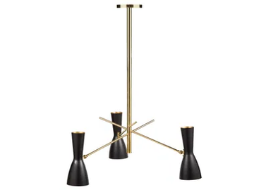 WORMHOLE 08 - Swivel brass chandelier by Il Bronzetto