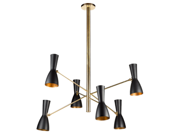 WORMHOLE 09 - Swivel brass chandelier by Il Bronzetto