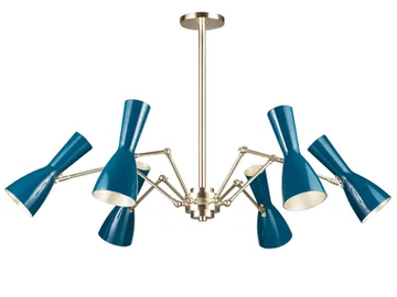 WORMHOLE 11-6 Luci - Swivel brass chandelier by Il Bronzetto